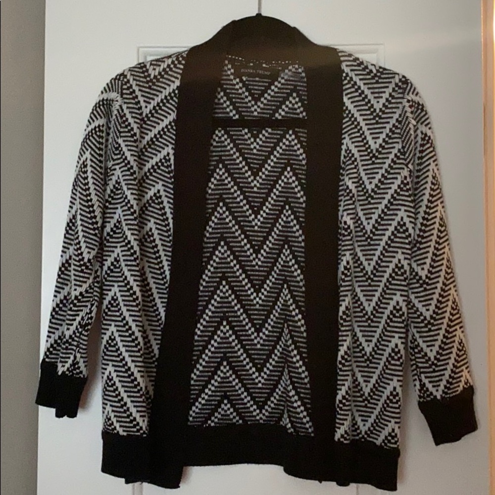 Ivanka Trump Black and White Cardigan